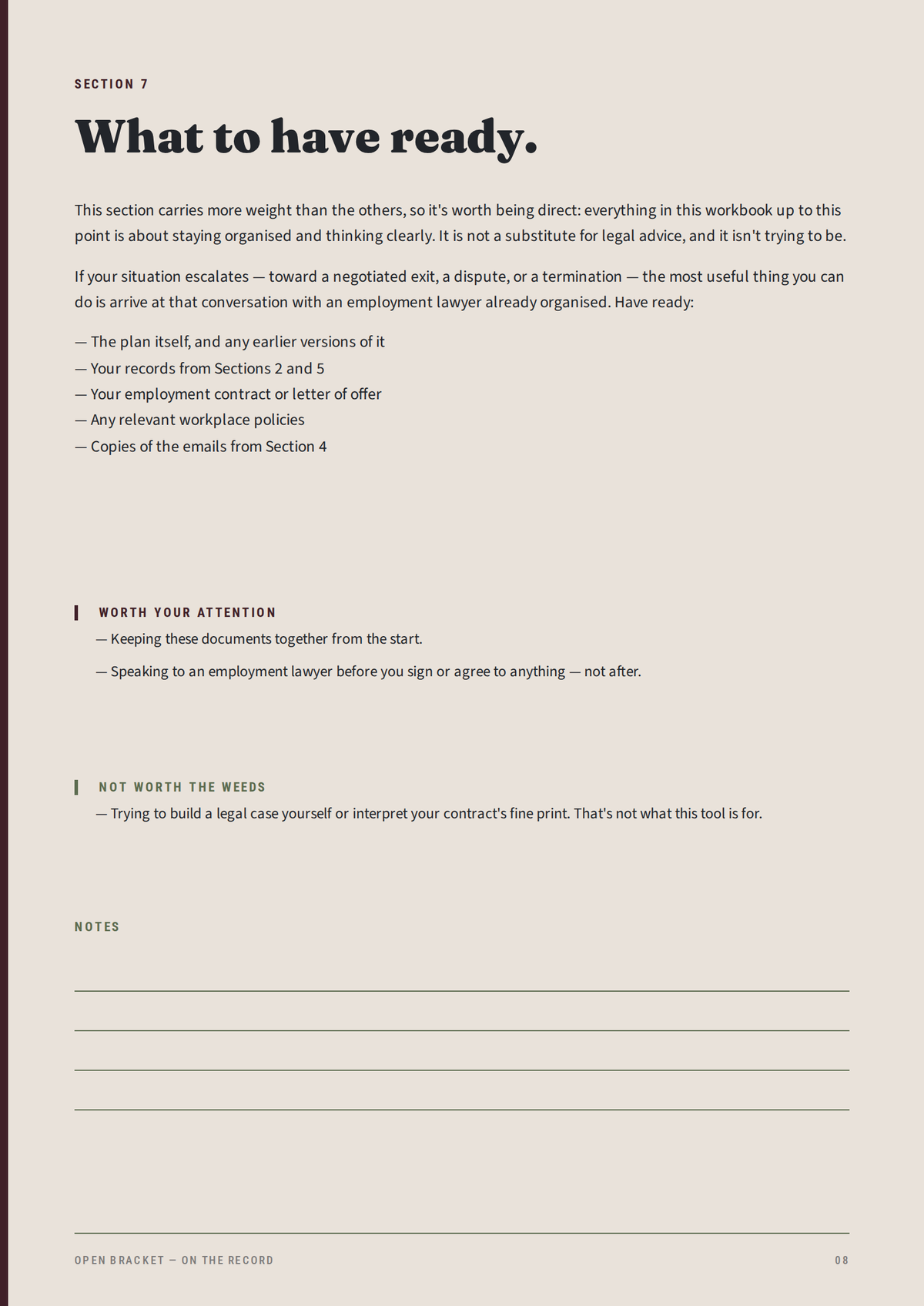 On the Record - Organise what matters when your role, team or employment situation becomes uncertain.